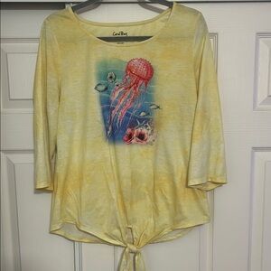 Coral Bay Yellow Tie-Front Women's Top